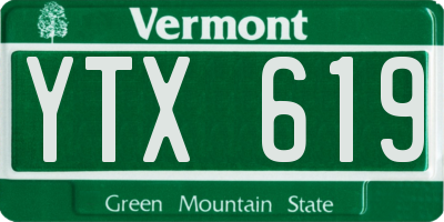 VT license plate YTX619