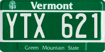 VT license plate YTX621