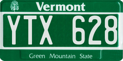 VT license plate YTX628