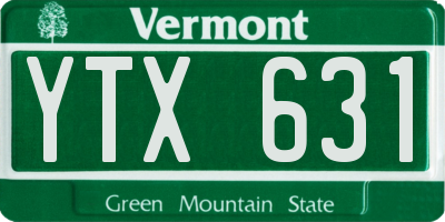VT license plate YTX631