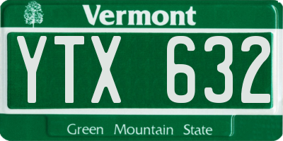 VT license plate YTX632