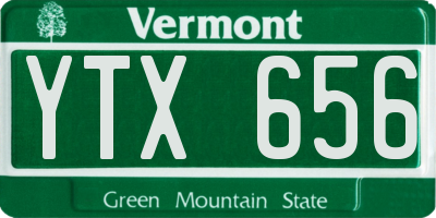 VT license plate YTX656