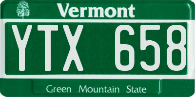 VT license plate YTX658