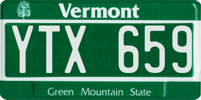 VT license plate YTX659