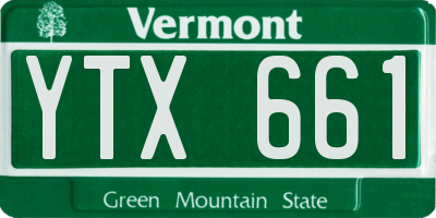VT license plate YTX661
