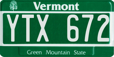 VT license plate YTX672