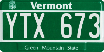 VT license plate YTX673