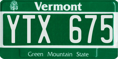 VT license plate YTX675