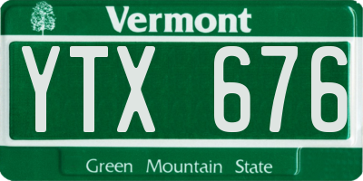 VT license plate YTX676