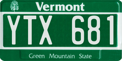 VT license plate YTX681