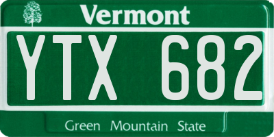 VT license plate YTX682
