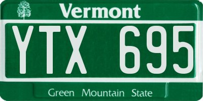 VT license plate YTX695