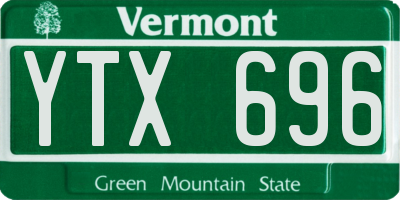 VT license plate YTX696