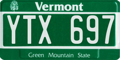 VT license plate YTX697