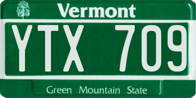VT license plate YTX709