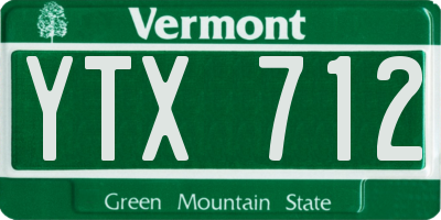 VT license plate YTX712