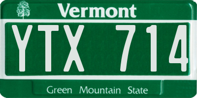VT license plate YTX714