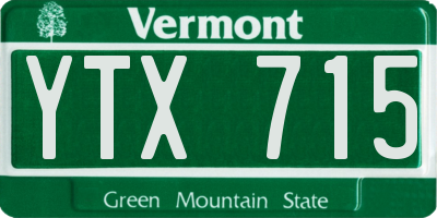 VT license plate YTX715