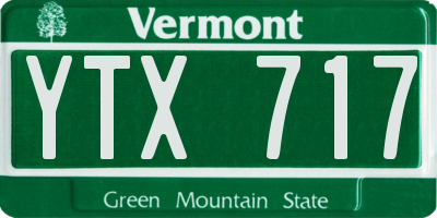 VT license plate YTX717