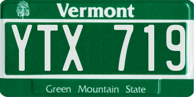 VT license plate YTX719