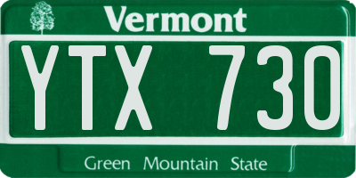VT license plate YTX730