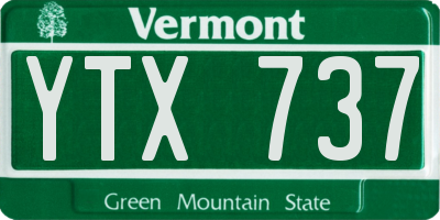 VT license plate YTX737