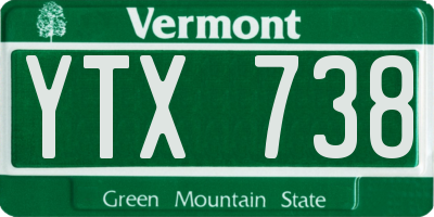 VT license plate YTX738