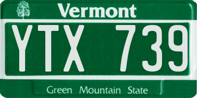 VT license plate YTX739