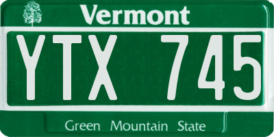 VT license plate YTX745