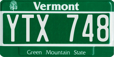 VT license plate YTX748