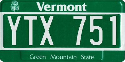 VT license plate YTX751