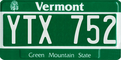 VT license plate YTX752