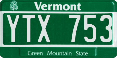 VT license plate YTX753
