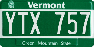 VT license plate YTX757