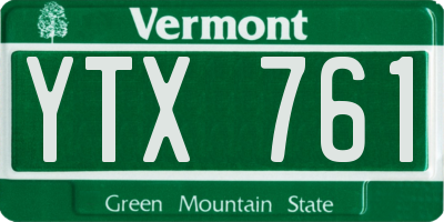 VT license plate YTX761