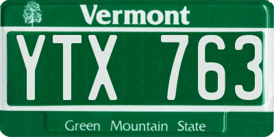 VT license plate YTX763