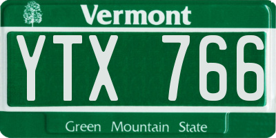 VT license plate YTX766