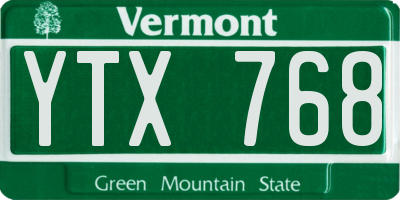 VT license plate YTX768