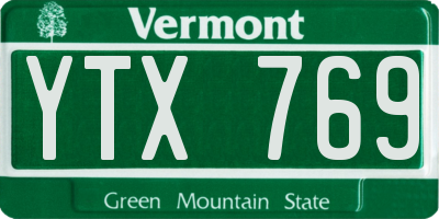 VT license plate YTX769