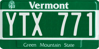 VT license plate YTX771