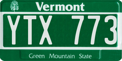 VT license plate YTX773