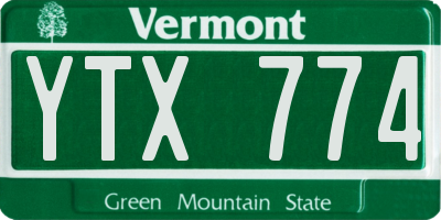 VT license plate YTX774