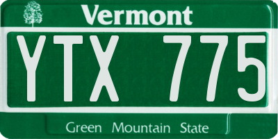 VT license plate YTX775