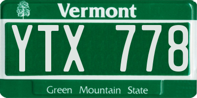 VT license plate YTX778
