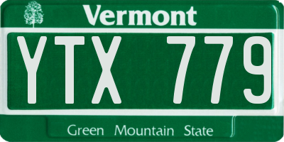 VT license plate YTX779