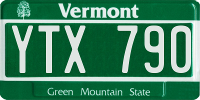 VT license plate YTX790