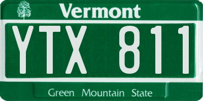 VT license plate YTX811