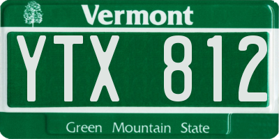 VT license plate YTX812