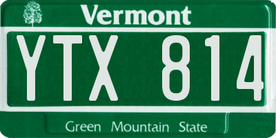 VT license plate YTX814