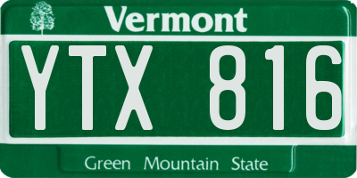 VT license plate YTX816